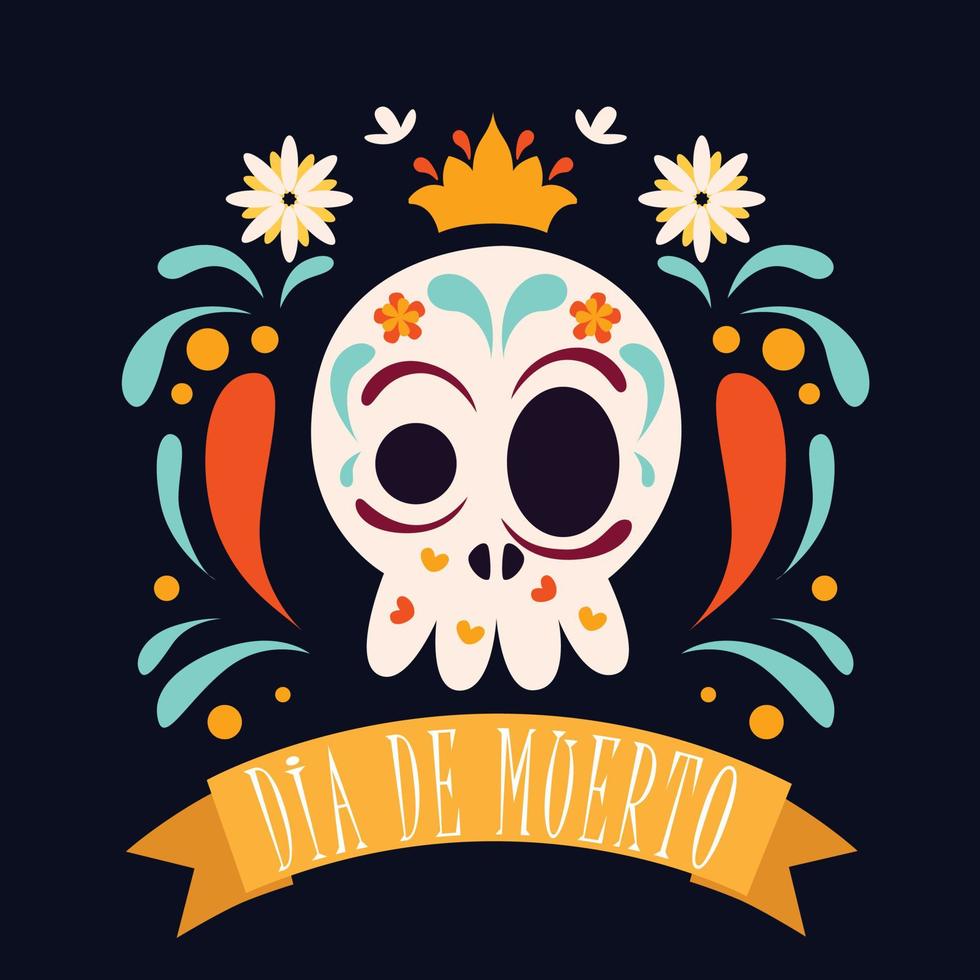 Dia de muertos background in flat design vector