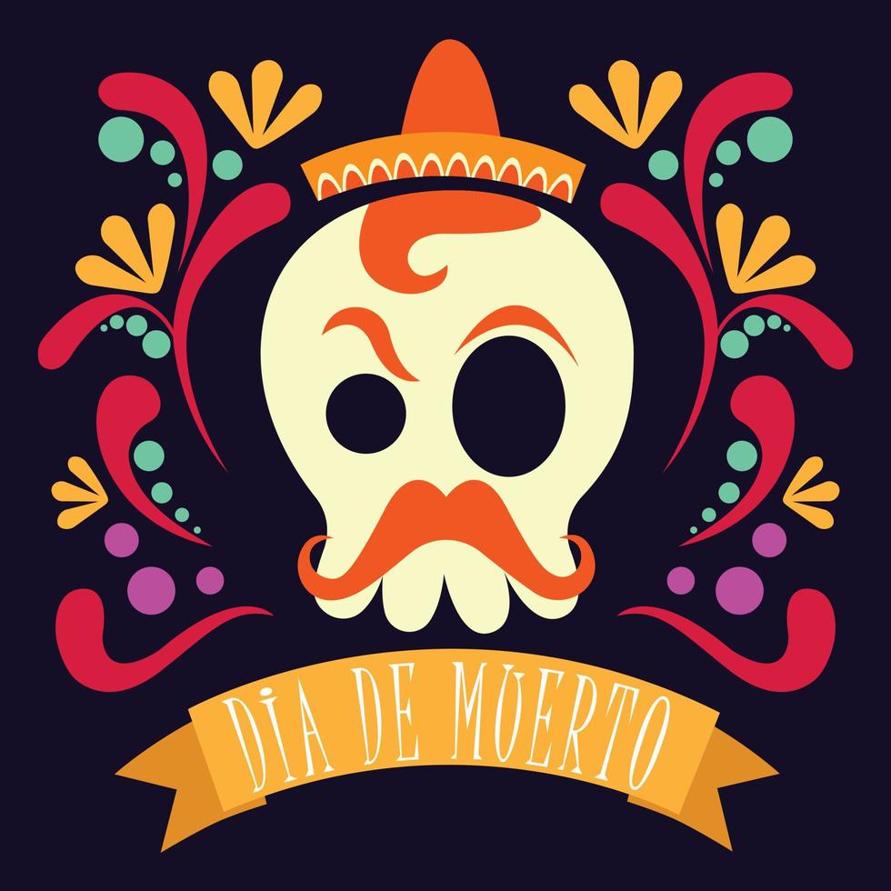 fondo dia de muertos en diseño plano vector