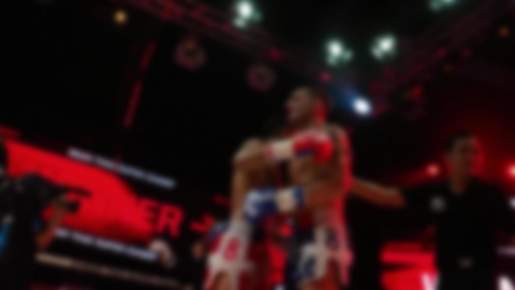 Thai Kick boxing. Blurred images of Muay Thai. Martial Art Kickboxing. photo