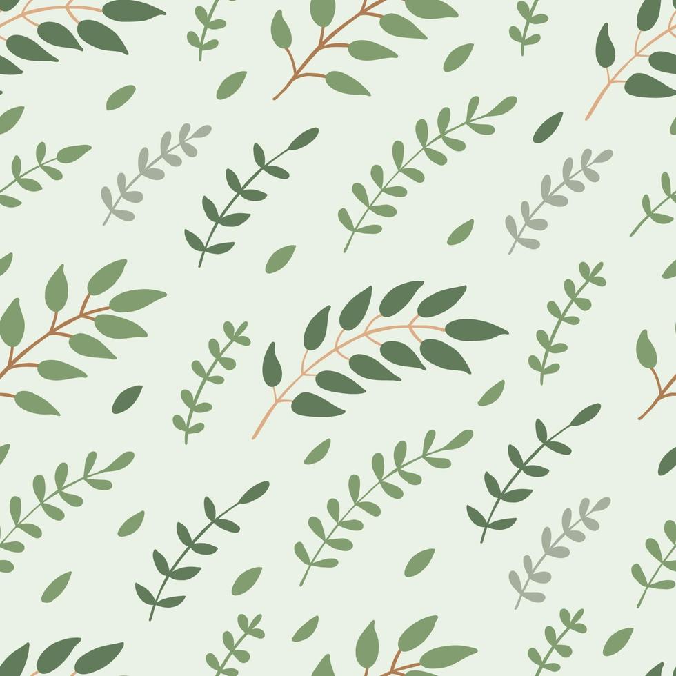 Spring seamless pattern with tree branches with leaves and sprigs vector