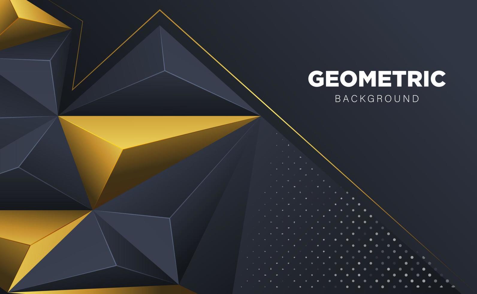 abstract 3d polygon triangle with dark background  - vector