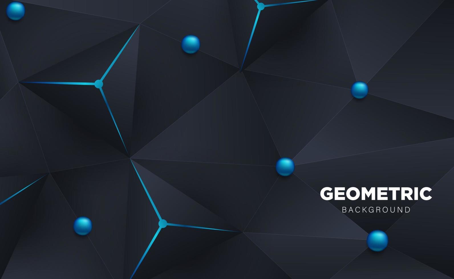 abstract 3d polygon triangle with dark background  - vector