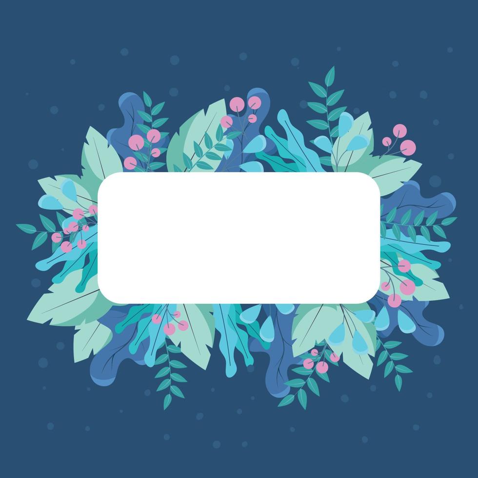 Winter Leaves Frame vector