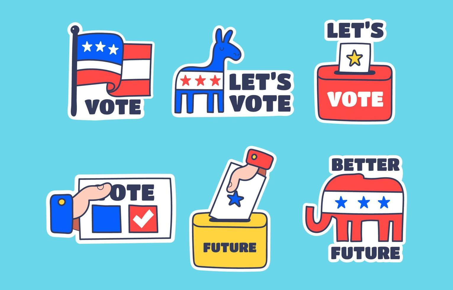 Election Sticker Set vector