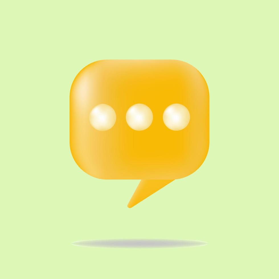 3d text bubble design vector