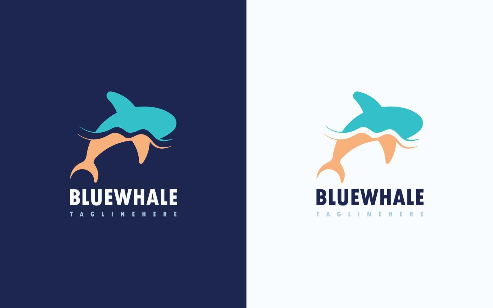 vector de concepto de diseño de logotipo de ballena azul