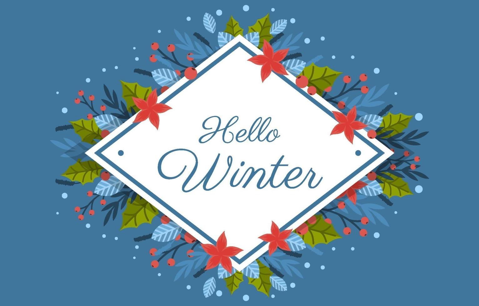 hola invierno fondo floral vector