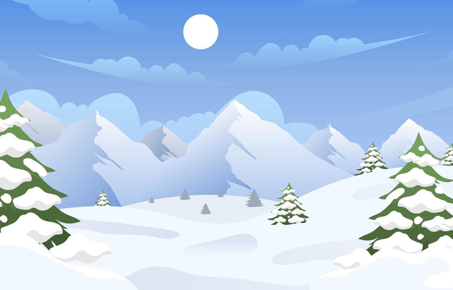 Winter Scenery Background vector