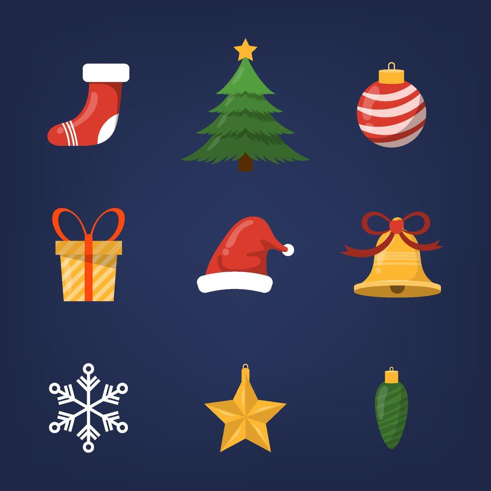 Christmas Item Set Element Collection vector