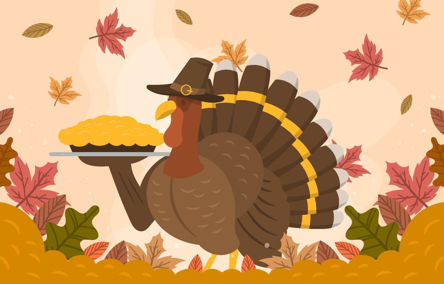 Cute Turkey Thanksgiving Festivity vector