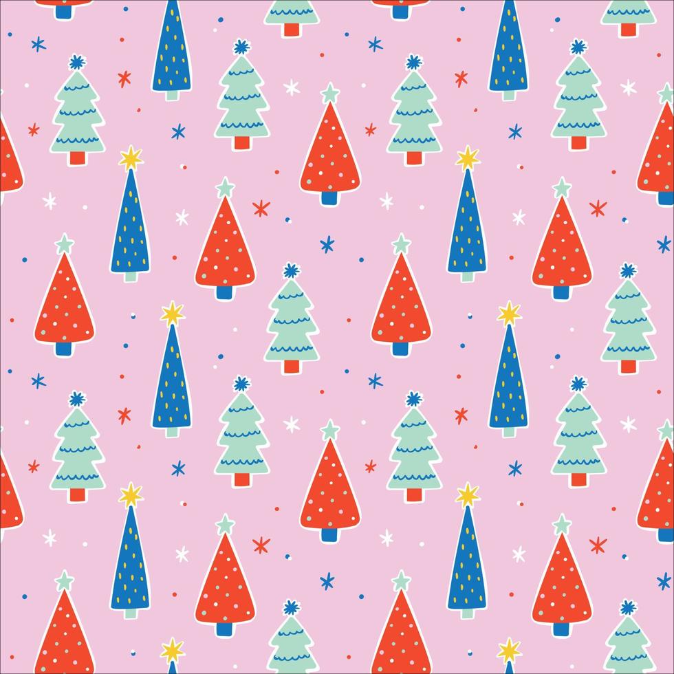 Christmas tree seamless pattern. Christmas background vector