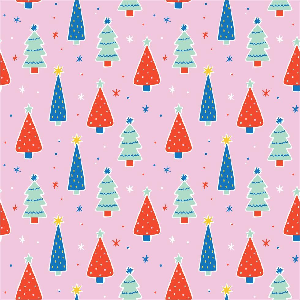 Christmas tree seamless pattern. Christmas background vector