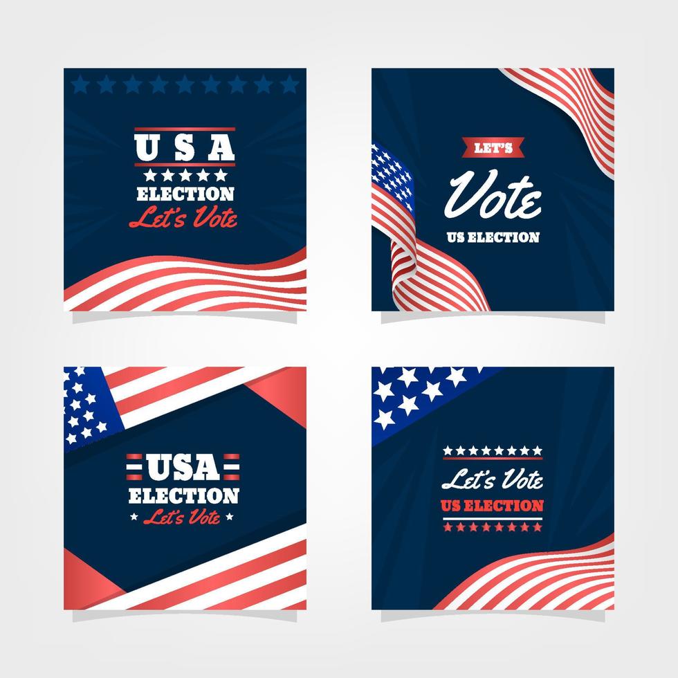 USA Election Social Media Post Collection vector