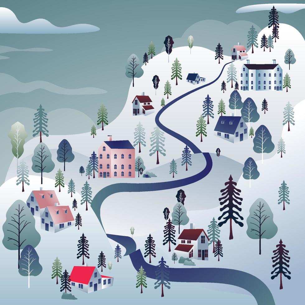 Winter Scenery Background Concept vector