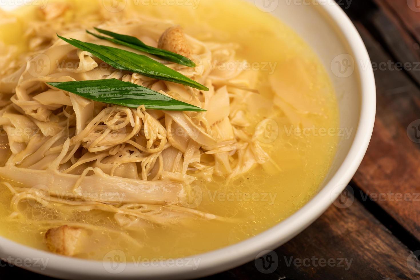 Traditional Chinese banquet dishes, stir fried dried bamboo shoots photo