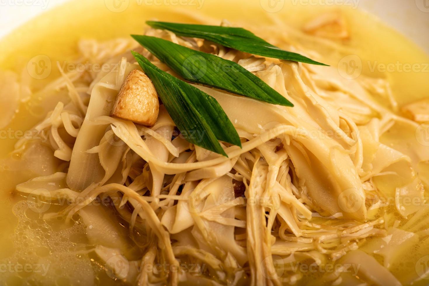 Traditional Chinese banquet dishes, stir fried dried bamboo shoots photo