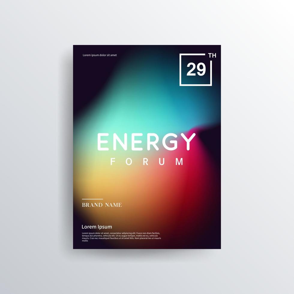 Diseño de folletos de colores coloridos, diseño de portada abstracta, fondo iridiscente vector