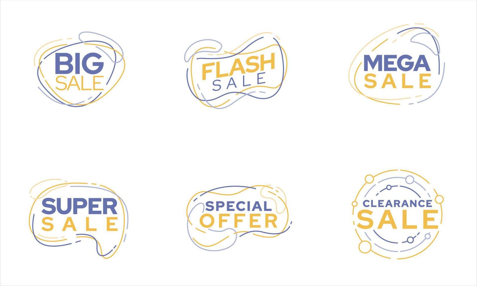 Set of Sales promotion banner design badge vector