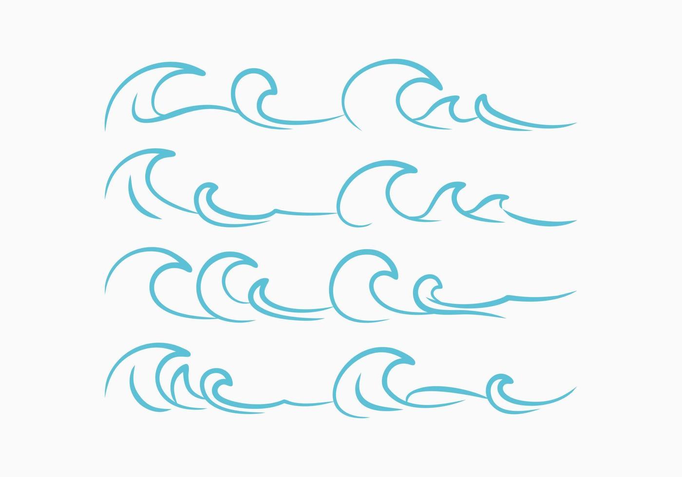 conjunto de ondas ilustración vectorial vector