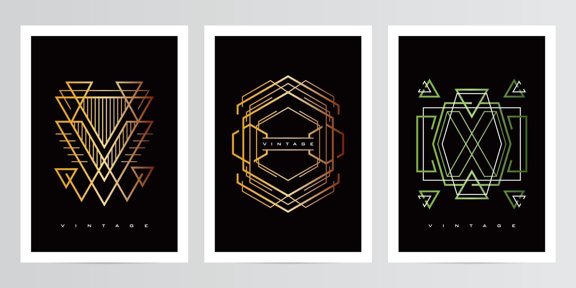 Set of abstract design for wall decoration vector