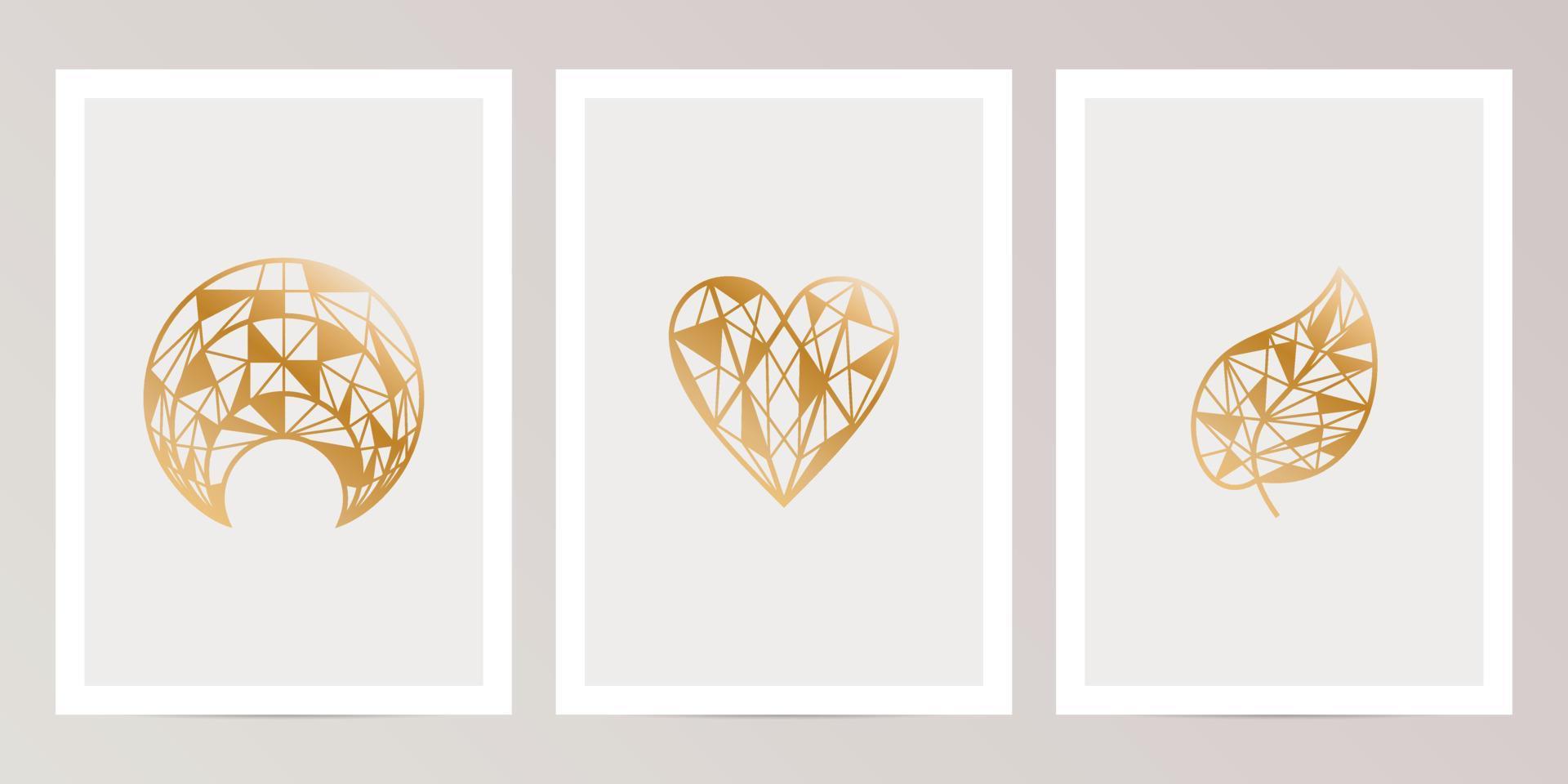Set of abstract design for wall decoration vector