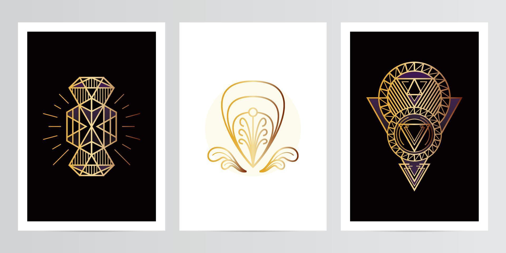 Set of abstract design for wall decoration vector