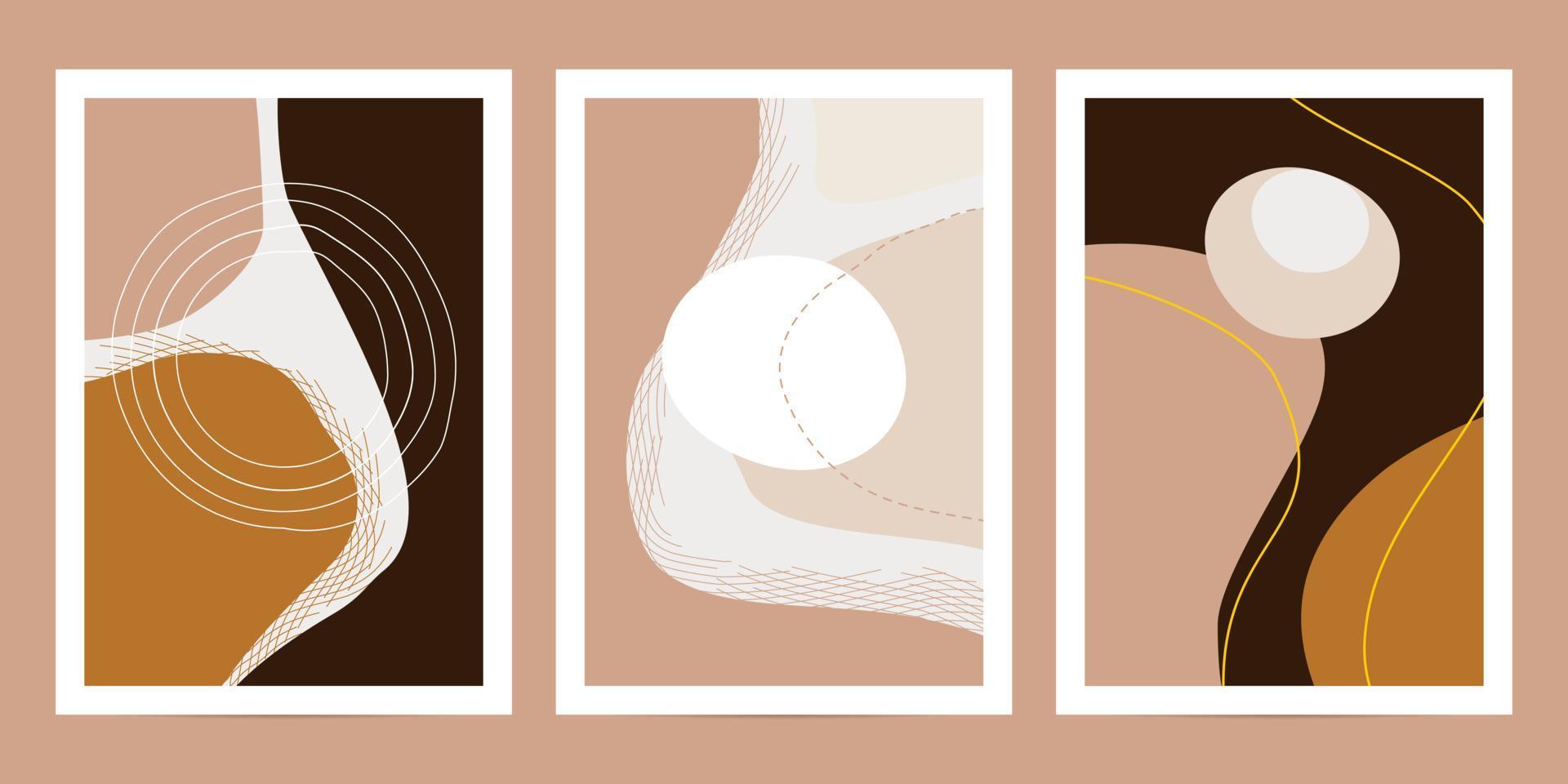 Set of abstract design for wall decoration vector