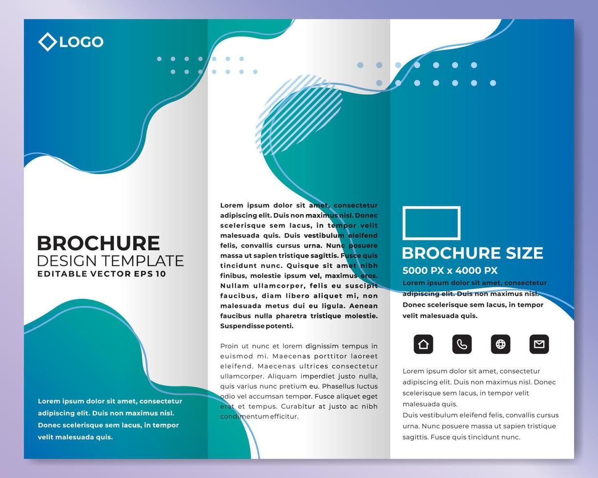 Modern brochure design template with cool gradient color vector