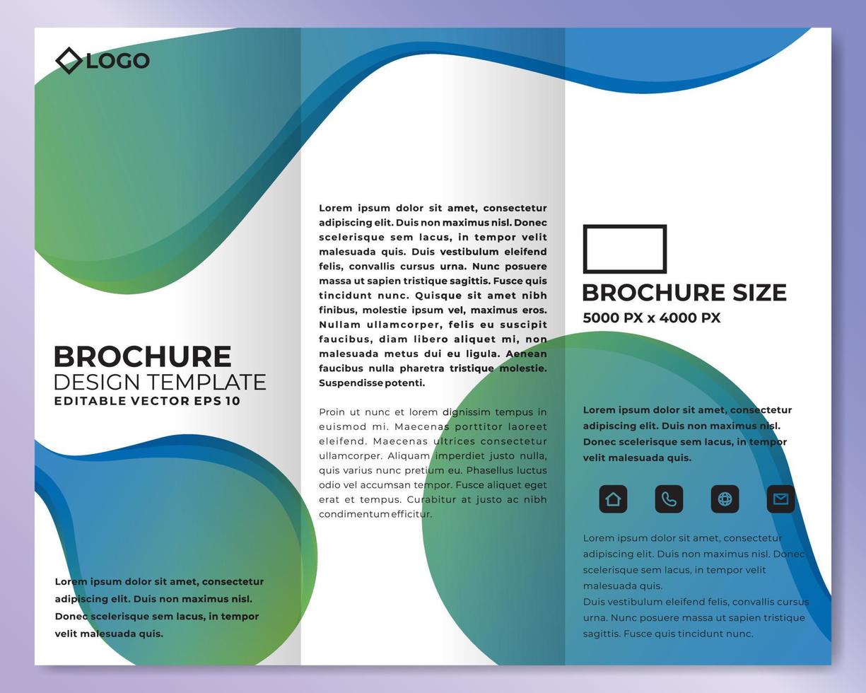Modern brochure design template with cool gradient color vector