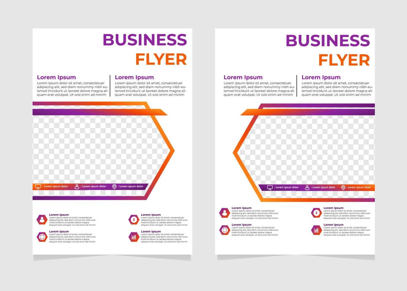 simple modern business flyer template with hexagonal shapes. vector