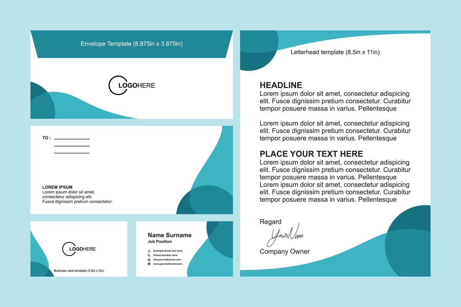 stationery design template vector