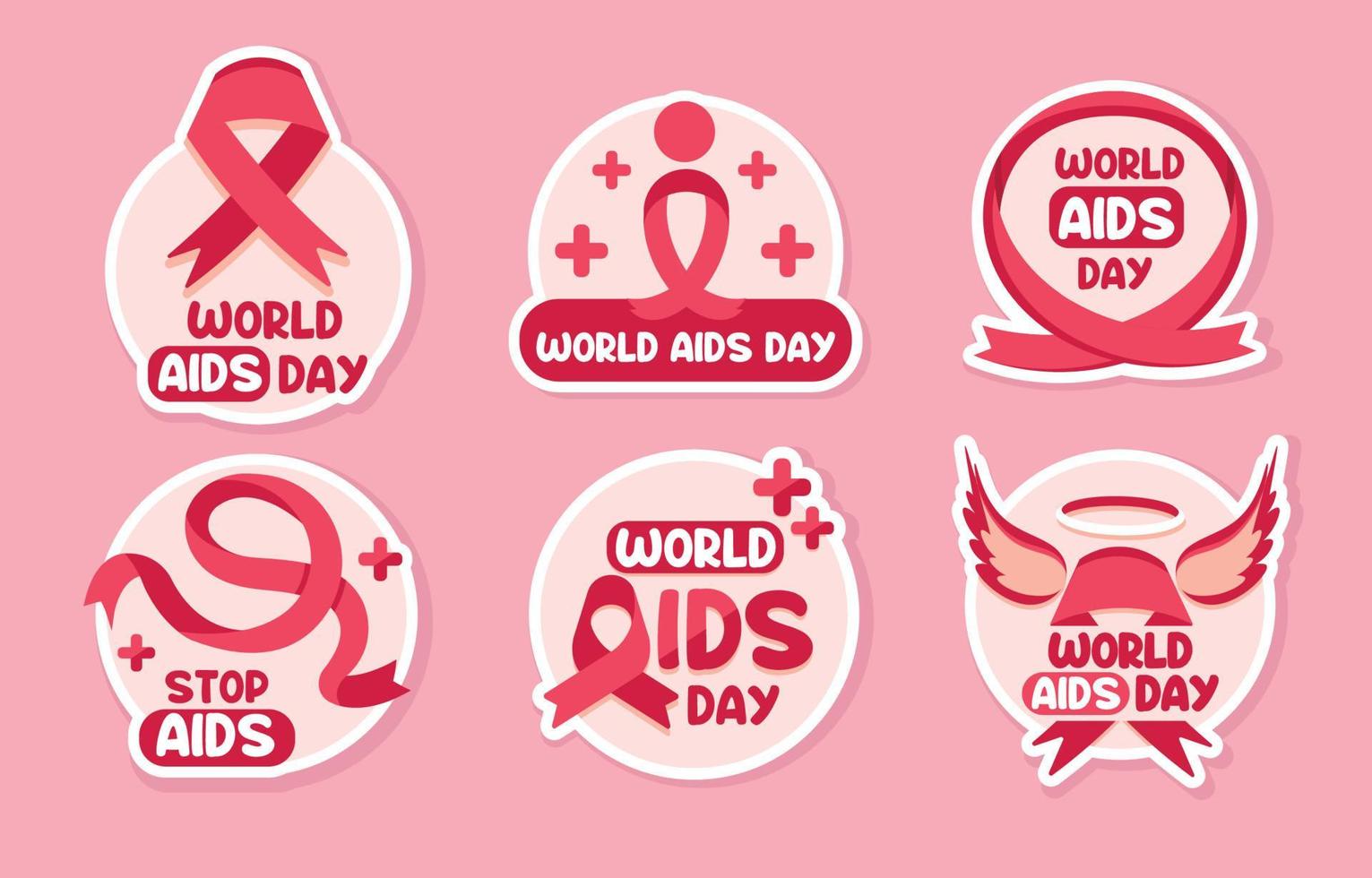 World AIDS Day Sticker Pack vector