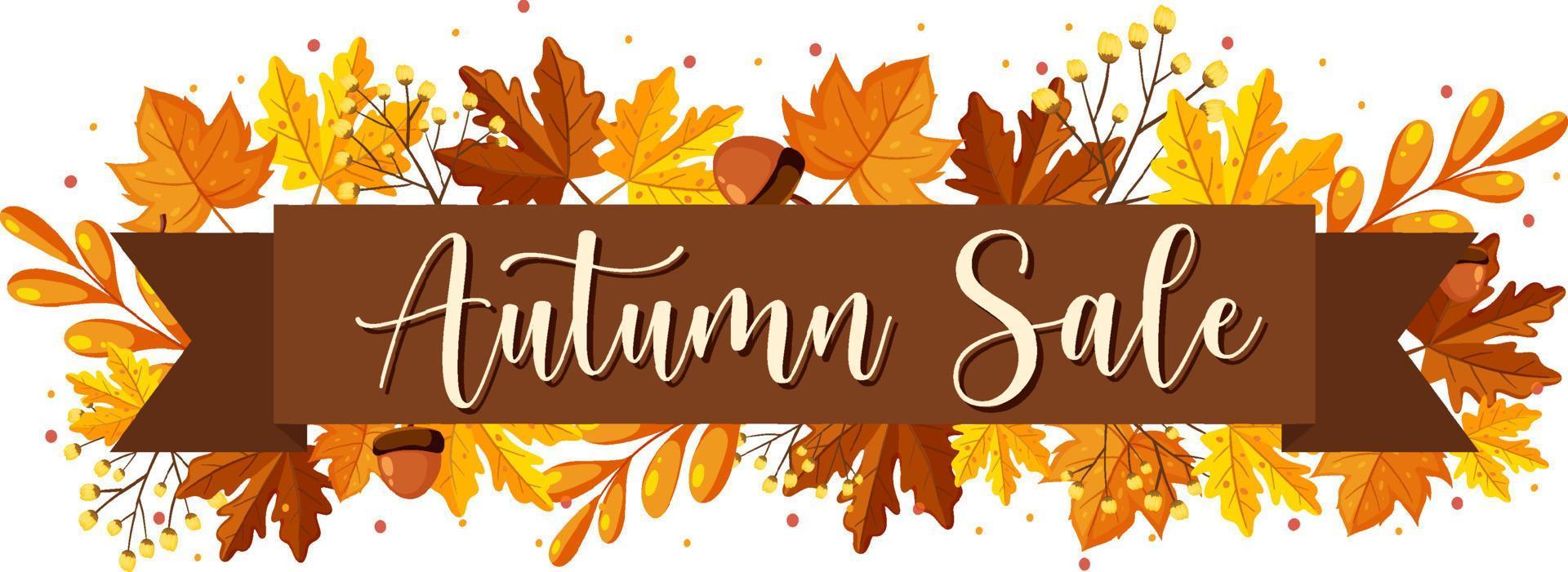 plantilla de banner de venta de otoño vector