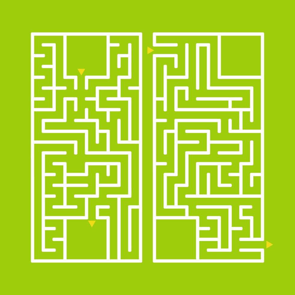 un conjunto de dos laberintos rectangulares. una simple ilustración vectorial plana aislada en un fondo verde. juego de desarrollo para niños. vector