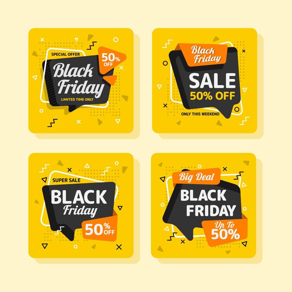 Fun Black Friday Card Collection vector