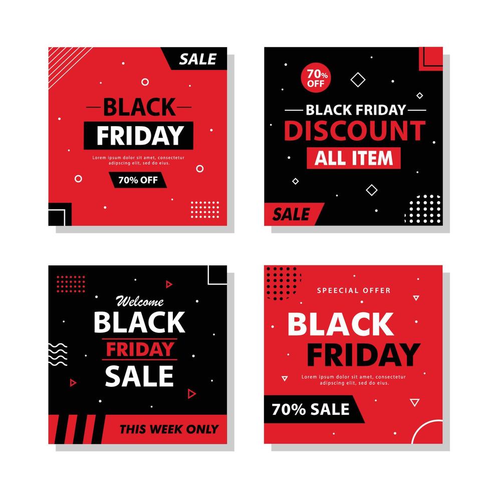 Black Friday Sale Post Template vector