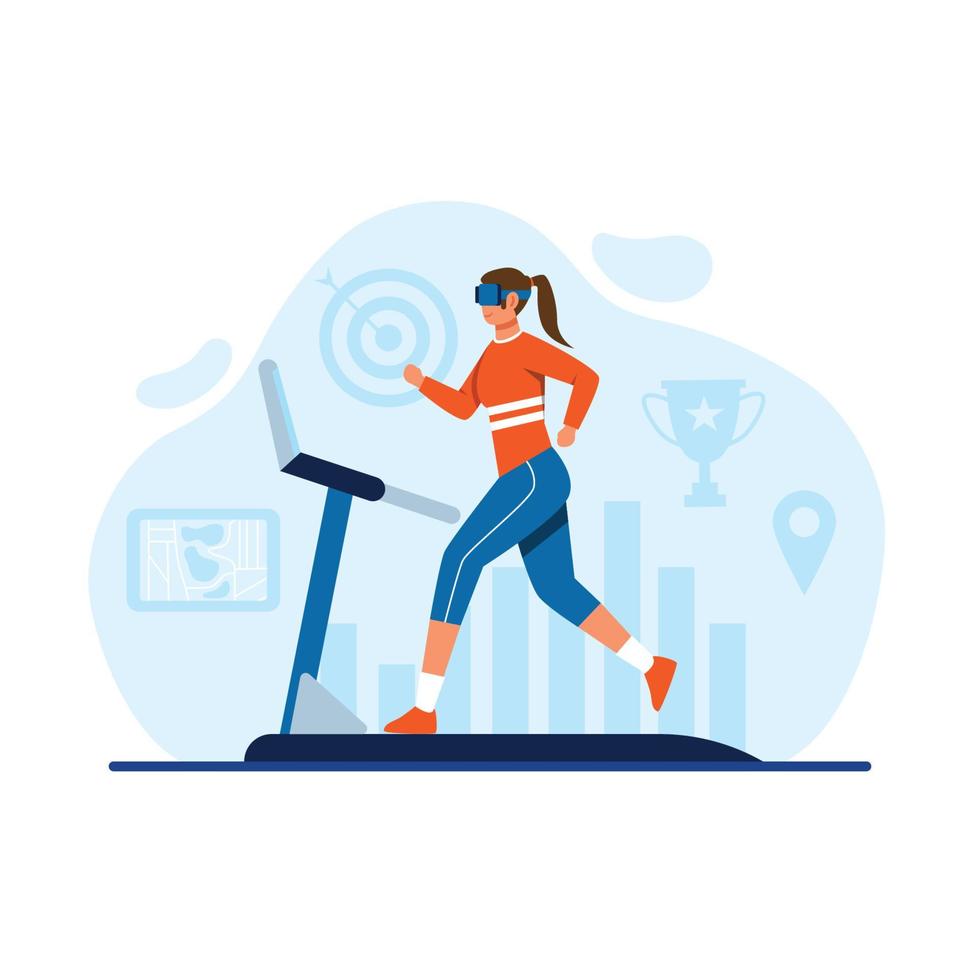 Virtual Run Activity Illustration vector