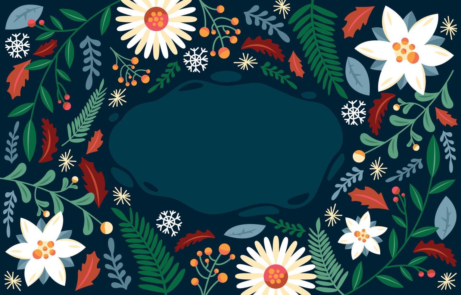 Winter Floral Background vector