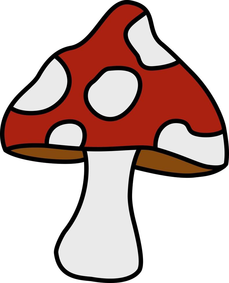 Vector isolated halloween element red toxic mushroom
