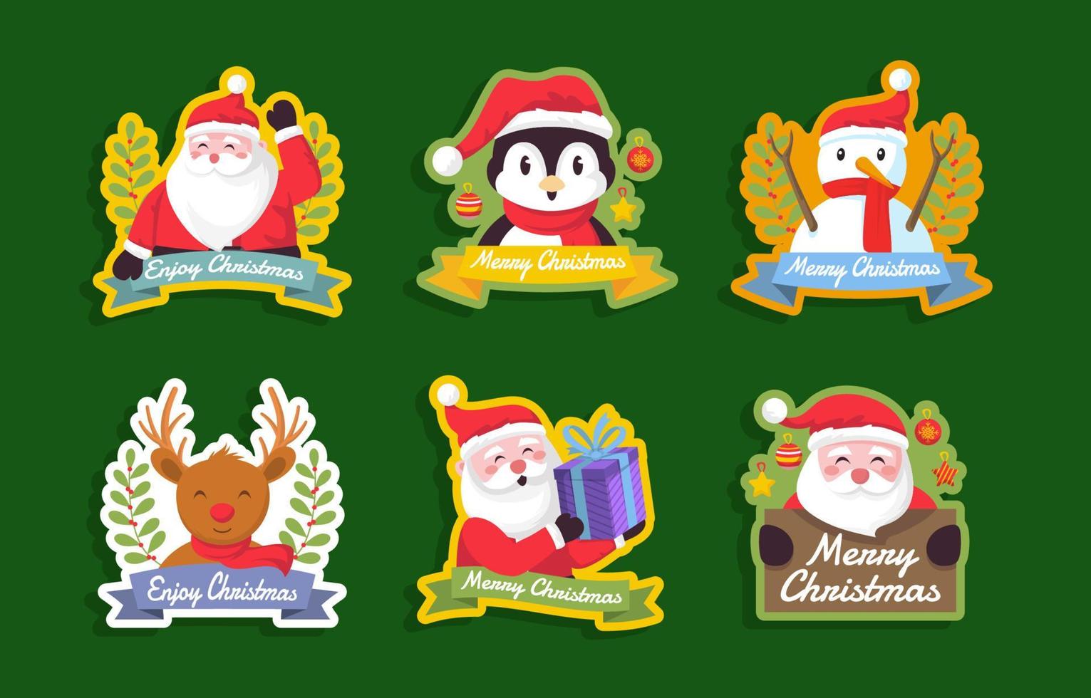 Santa Sticker Collection vector