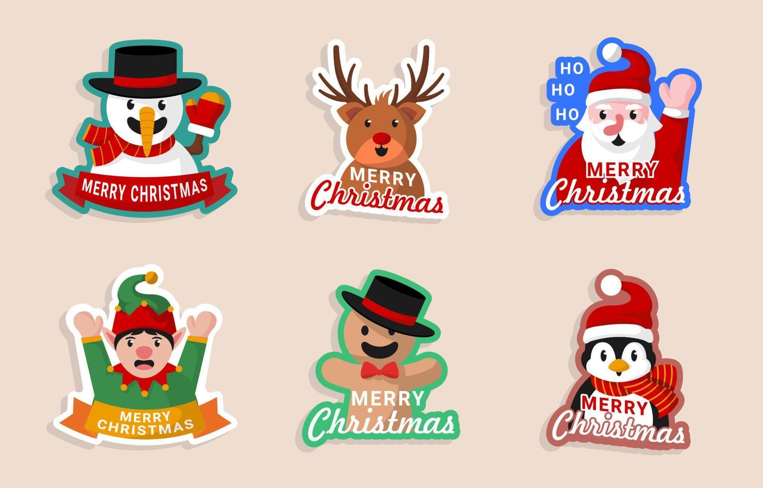 Christmas Sticker Collection vector