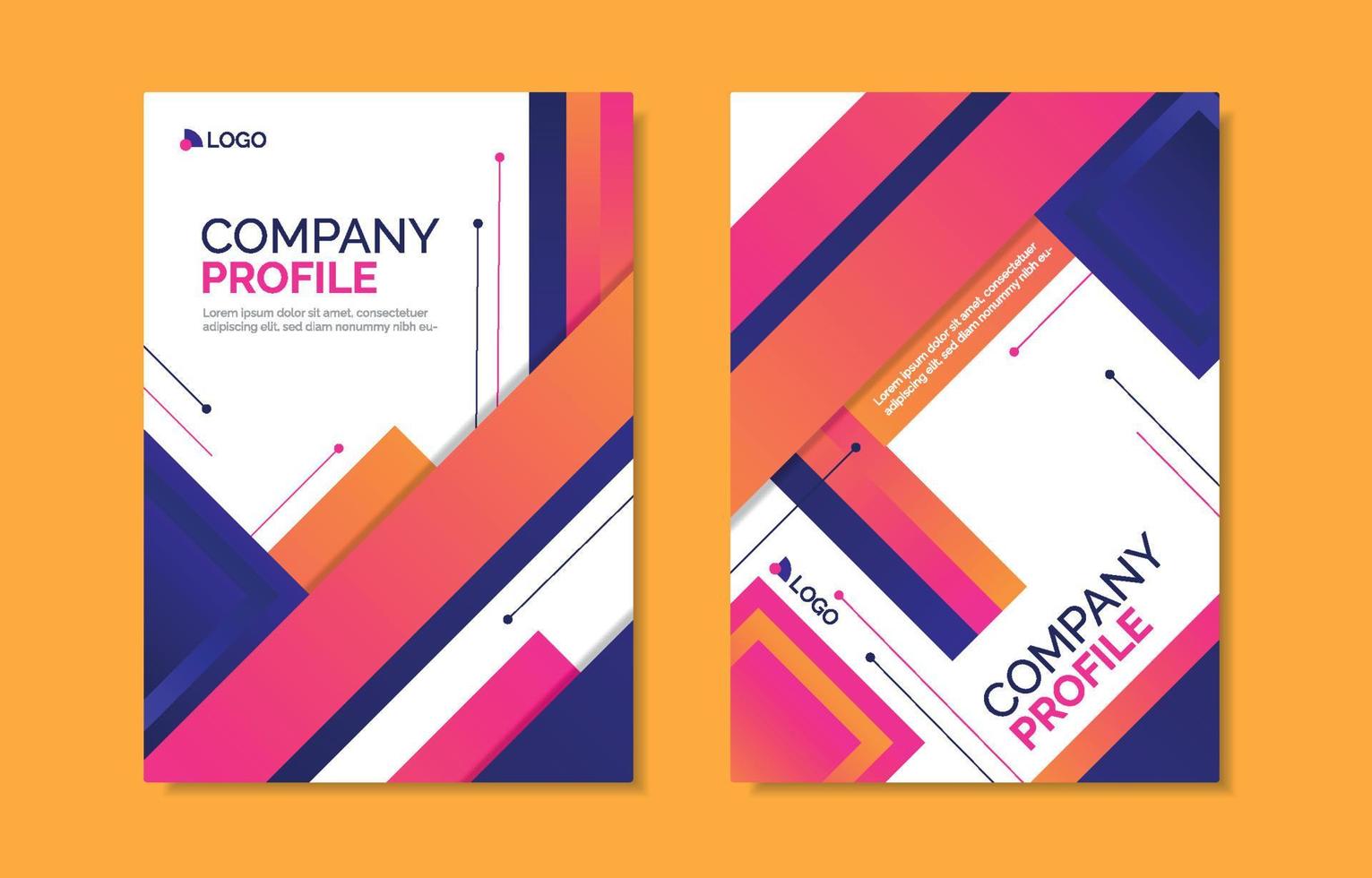 Geometric Pattern Company Profile Template vector