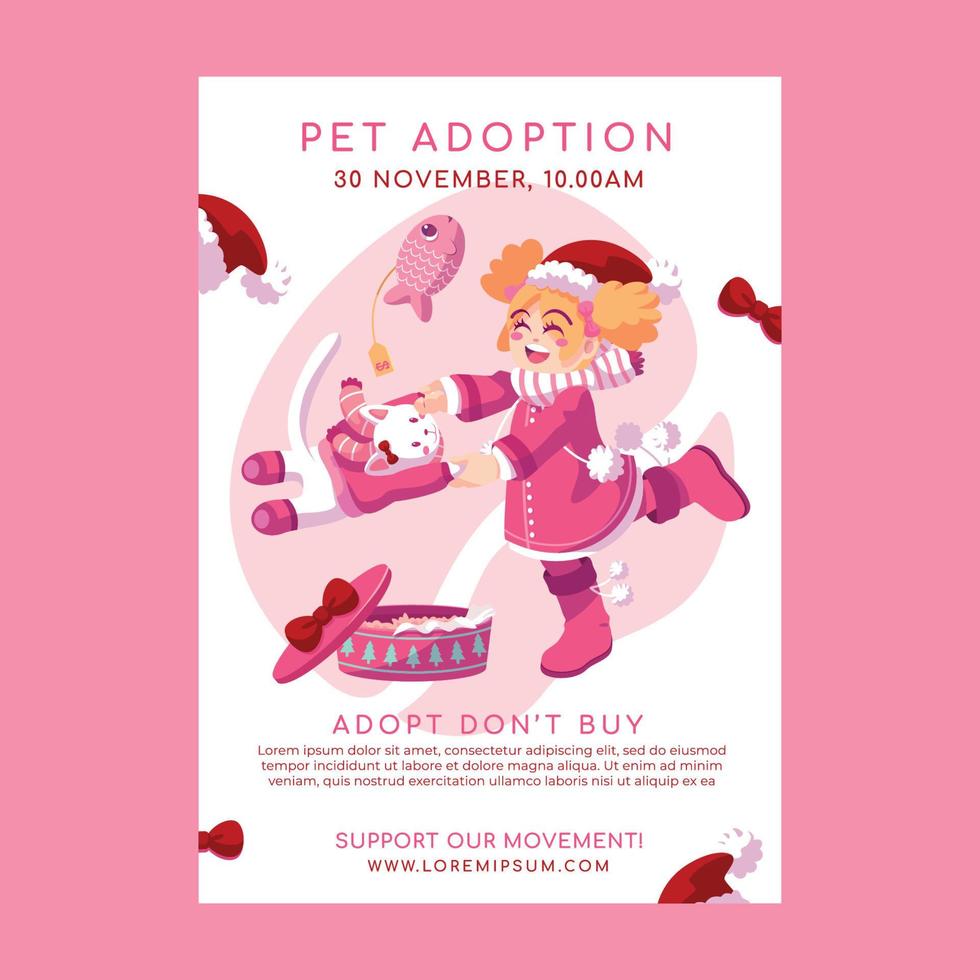 Social Media Poster Design With Pet Adoption Promotion Adopt Me Banner With  Cute Dogs Funny Cats Paw Print Patterns Vector Cartoon Template For Flyer  Design Web Page Posters Stock Illustration - Download