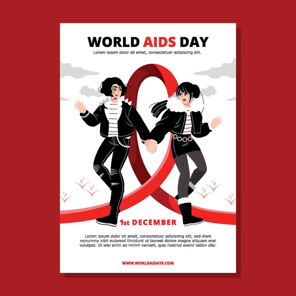 world aid day poster vector