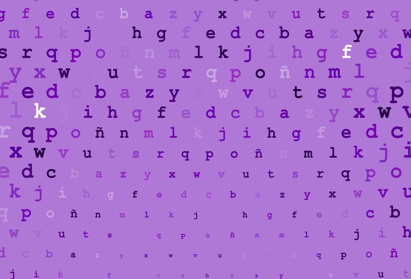 Light purple vector layout with latin alphabet.