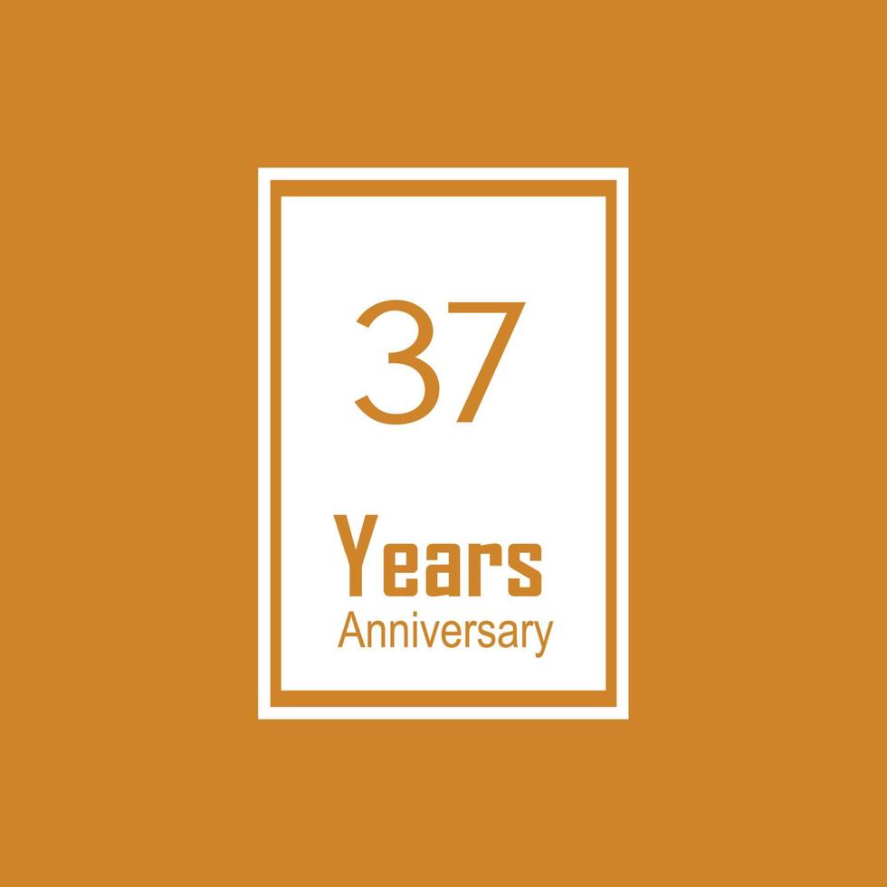 37 th anniversary event party. Vector illustration. numbers template for Celebrating.