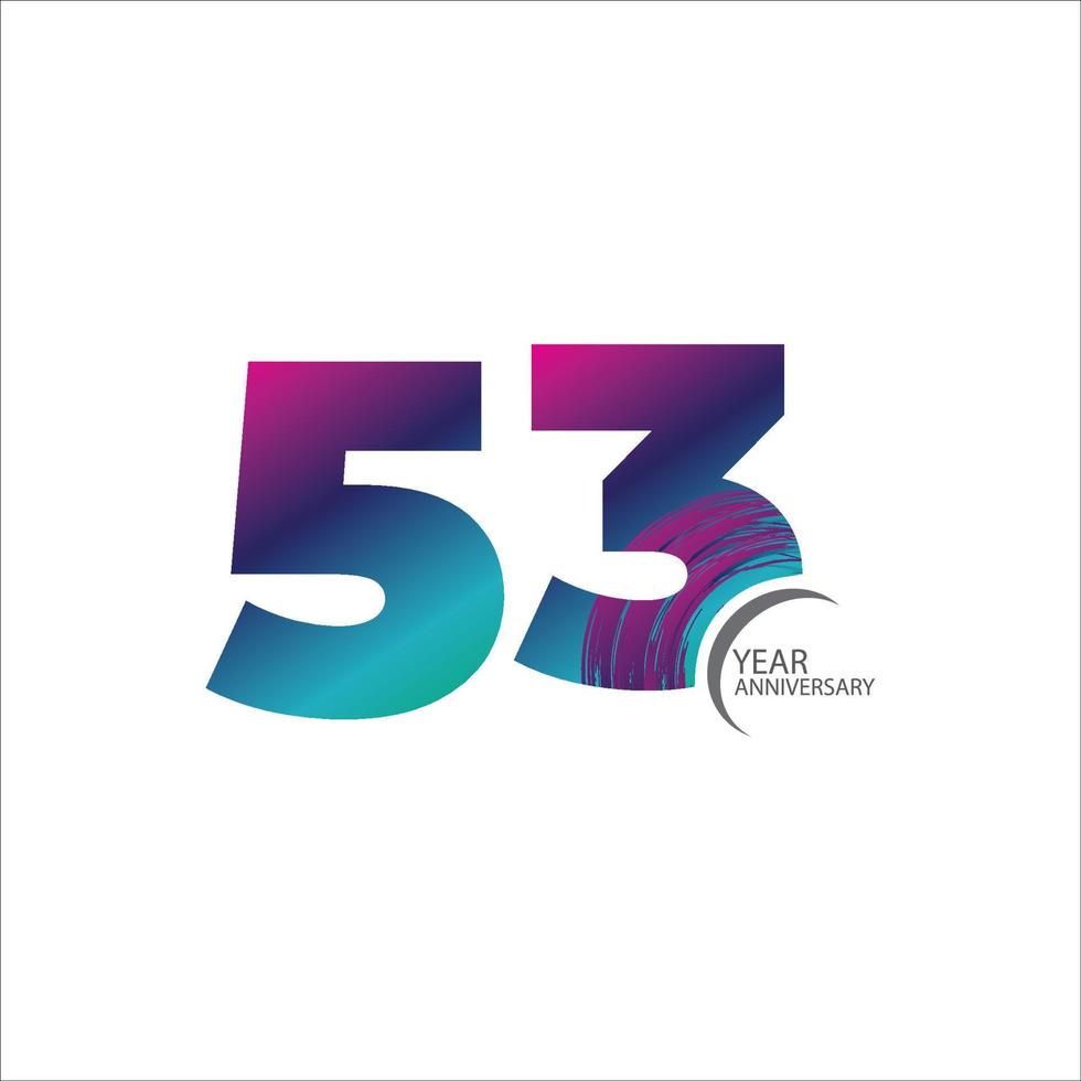 53 th anniversary event party. Vector illustration. numbers template for Celebrating.