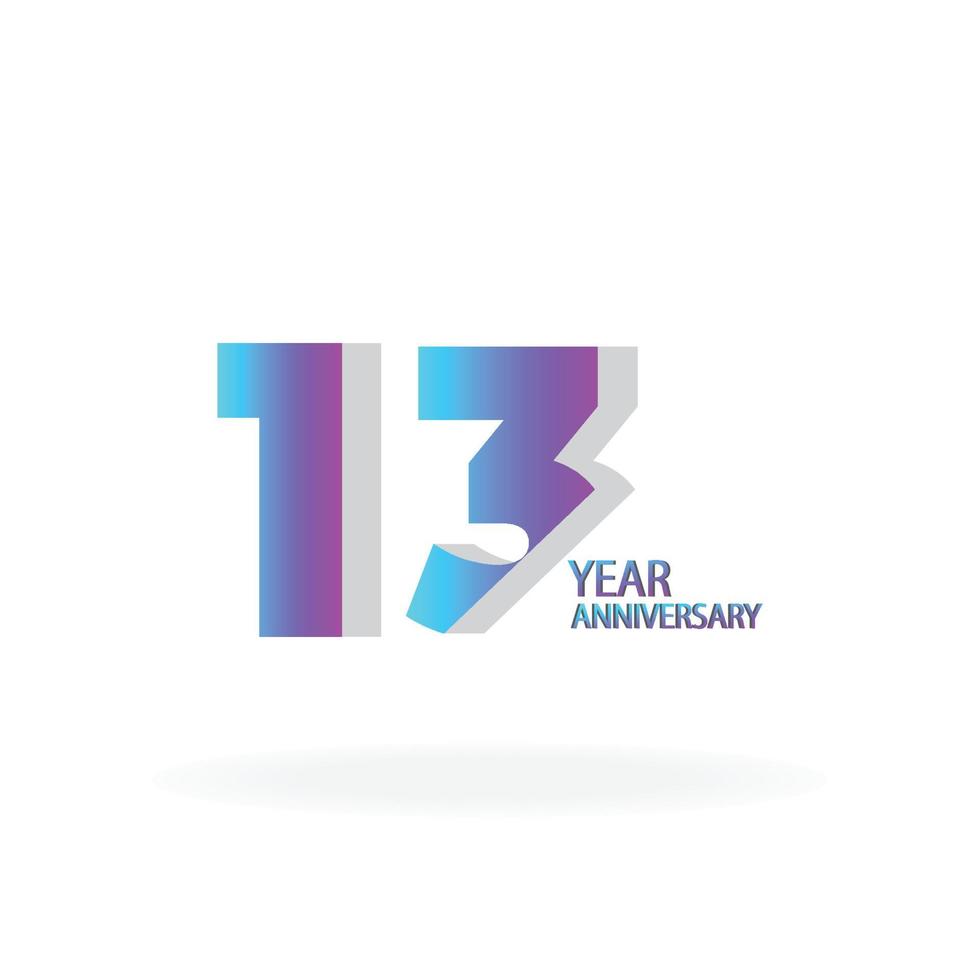 13th anniversary event party. Vector illustration. numbers template for Celebrating.