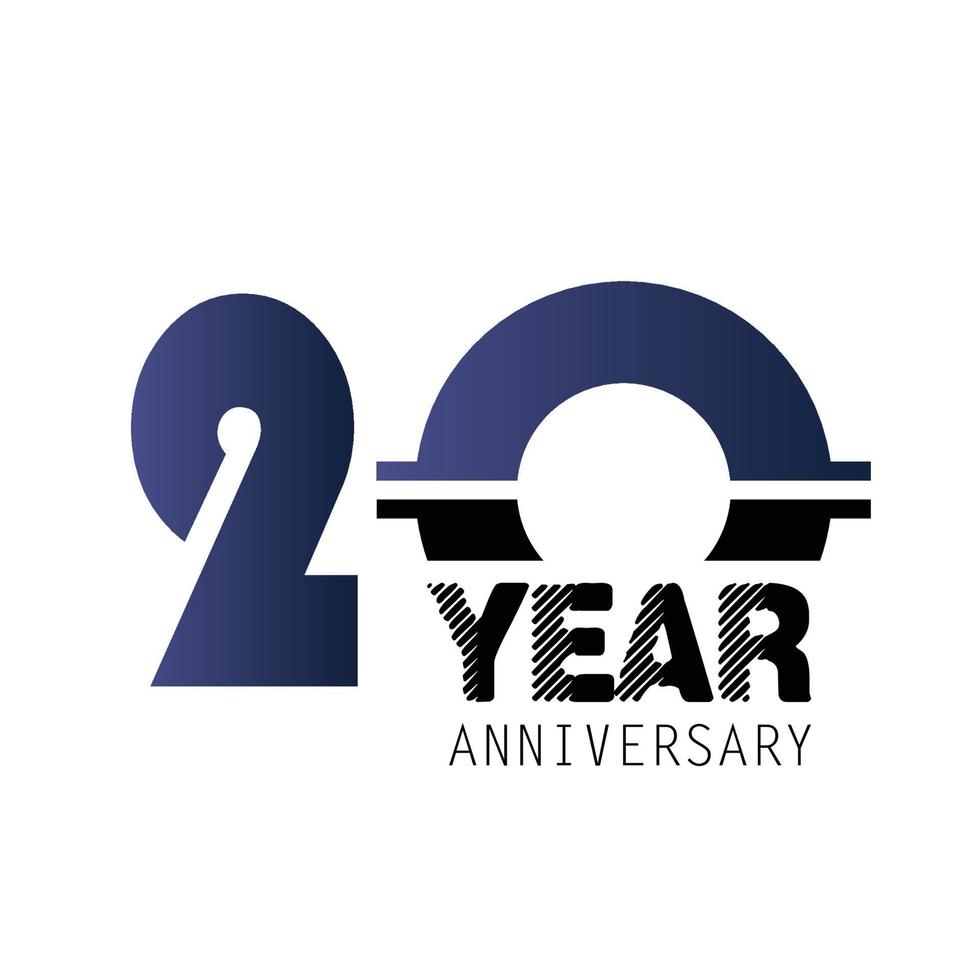 20 Year Anniversary Elegant Vector Template Design Illustration
