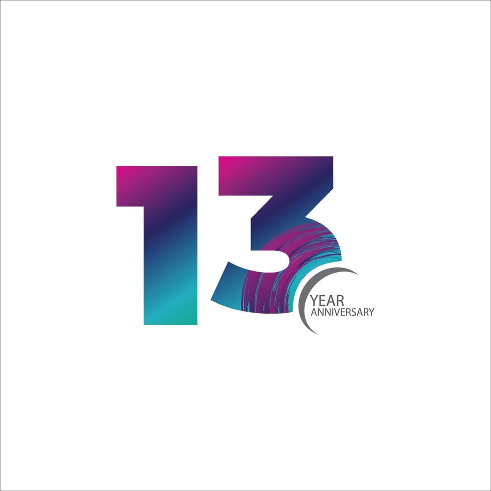 13th anniversary event party. Vector illustration. numbers template for Celebrating.